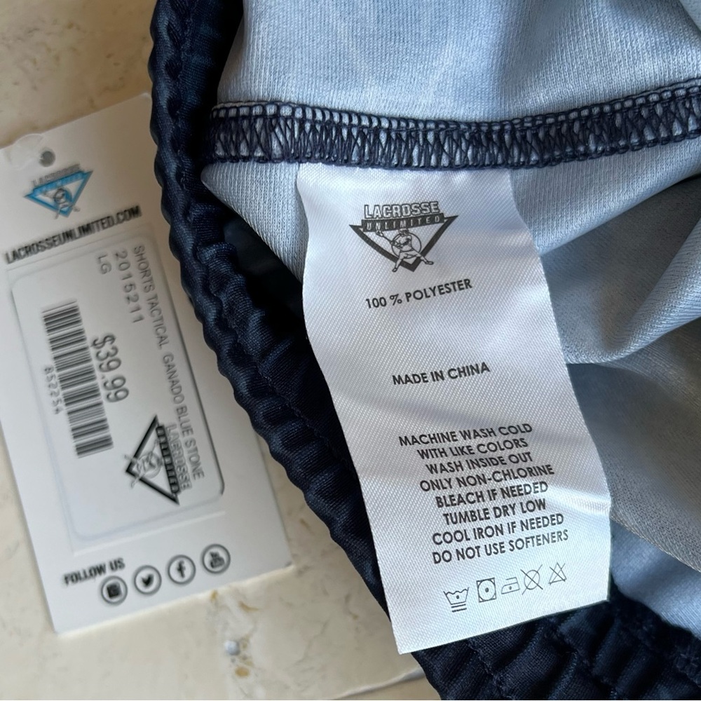 Lacrosse Unlimited Men Pattern Tactical Grando Blue Stone Sport Shorts NWT - Picture 2 of 5